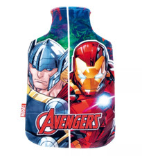 Kids Marvel Spiderman, Avengers Soft Fleece Cover Hot Water Bottle 2 Litre