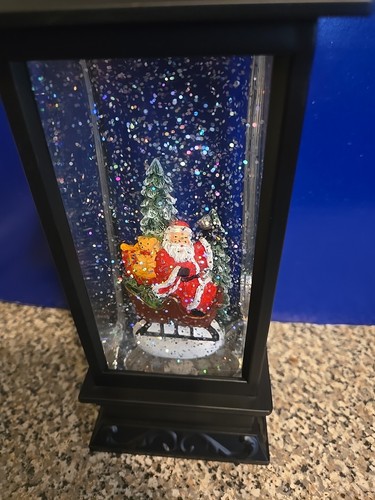 ELDNACELE MUSICAL WATER SNOW GLOBE SANTA IN SLEIGH 11X4X4-INCHES NEW - Picture 10 of 11