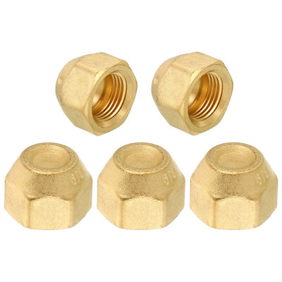 Brass Flared Plug, 5 Pack SAE Flare Tube Fitting 45 Degree Fittings
