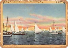 METAL SIGN - New Jersey Postcard - Sailing under sunny summer skies, Atlantic C