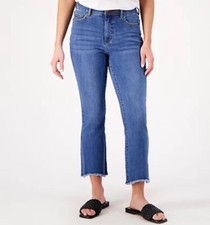 Peace Love World Regular Slim Straight Raw Hem Jeans Med Wash Reg 10 A574222