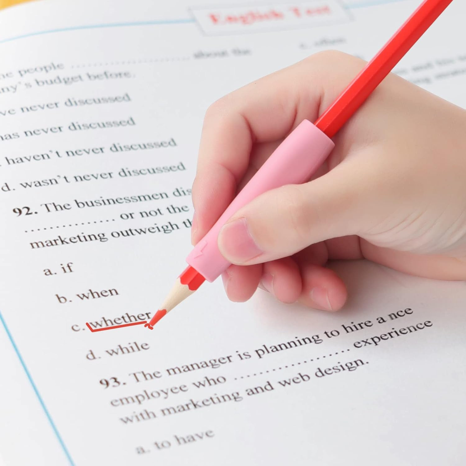 Ergonomic Pencil Grip, Extender & Cap 3 in 1, Silicone Pencil Partners Pack of 6