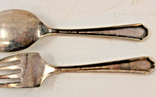 Vintage Silverplate - 4" Baby fork & spoon; Tudor Plate Oneida Community - Picture 3 of 3