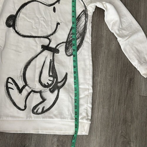 M&S peanuts long graphic white hoodie Sz 13-14Y - Picture 5 of 7