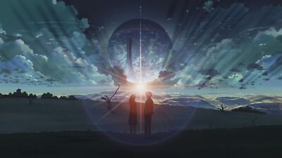 Anime 5 centimeters per second girls landscape sunset Play Gaming Mat Desk