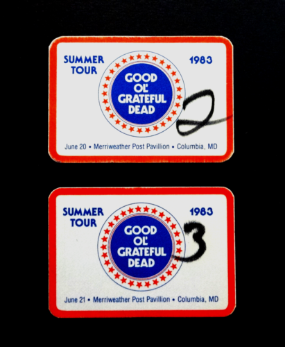 Grateful Dead Backstage Pass Merriweather Post Maryland MD 1983 6/20/83 6/21/83 - Photo 1/12