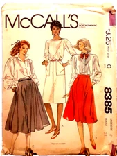 McCall's Pattern 8385 From a Norton Simon Co., Inc Skirts Size 8 Waist 24" UNCUT