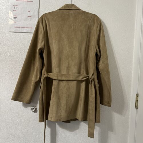 Emporio EGA Women's Vintage Beige Jacket Coat Tie Belt Lined Tan Colour Size L - Picture 3 of 4