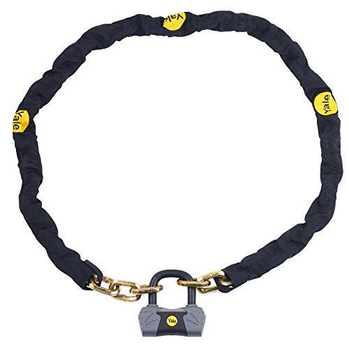 YALE Catena con lucchetto Yale per biciclette e moto, Nero