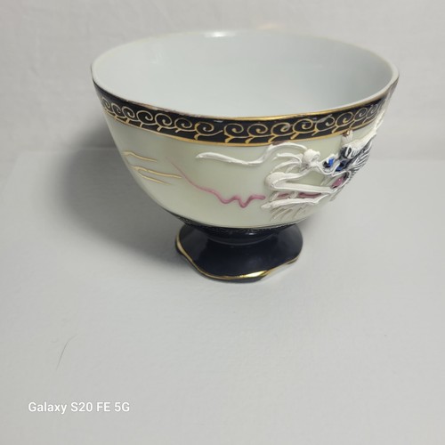 Vintage Shafford Tea Cup Saucer Hand Painted Raised Oriental Dragon Moriage - Picture 12 of 14