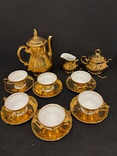 RW Wachter Bavaria Gold tea set made in Germany early 1900's