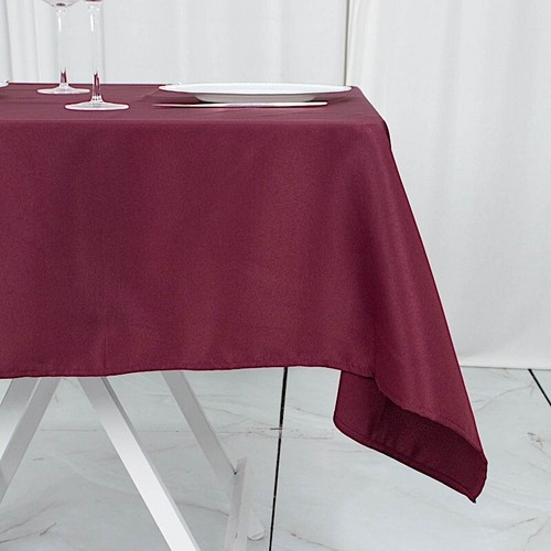 BURGUNDY 54" Premium Quality SQUARE POLYESTER TABLECLOTH Wedding Party Dinner - Picture 4 of 8