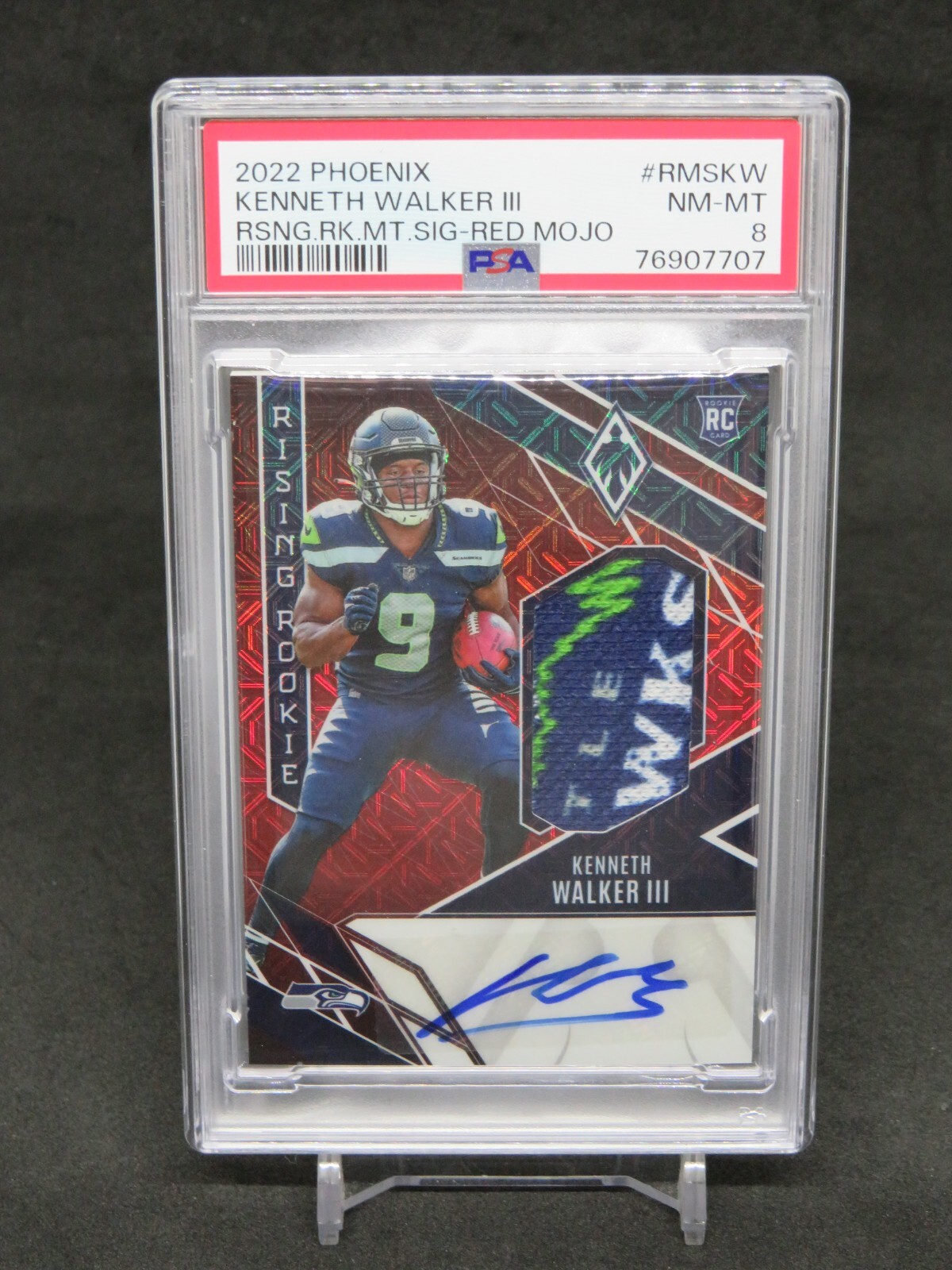 Kenneth Walker III Panini Phoenix Rising Rookie Material Signatures #RMSKW Red Mojo