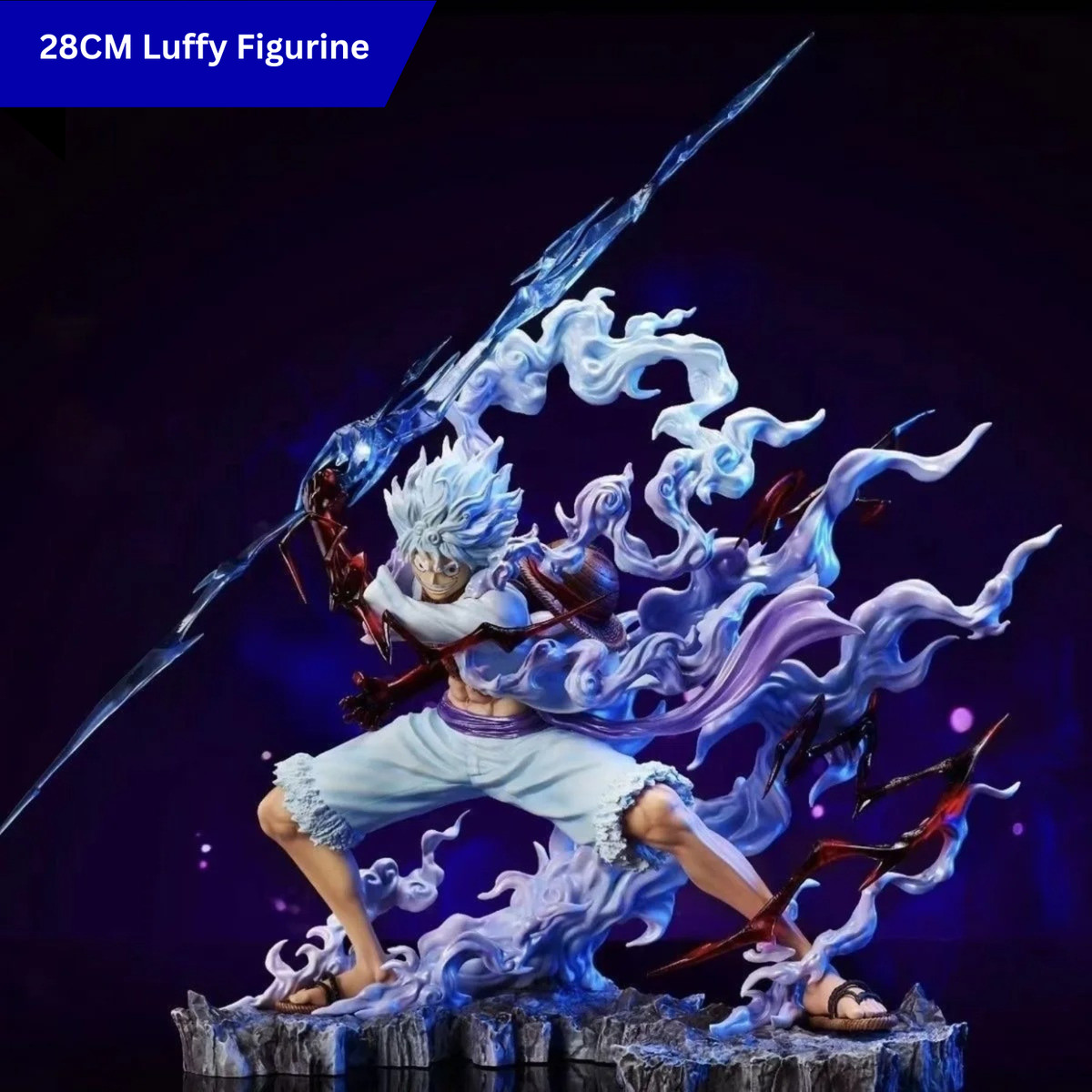 28cm One Piece Figure Gear 5 Luffy Sun God Nika Action PVC Statue