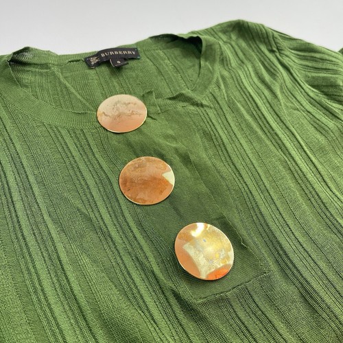 Blusa verde seta Burberry taglia S - Foto 7 di 14