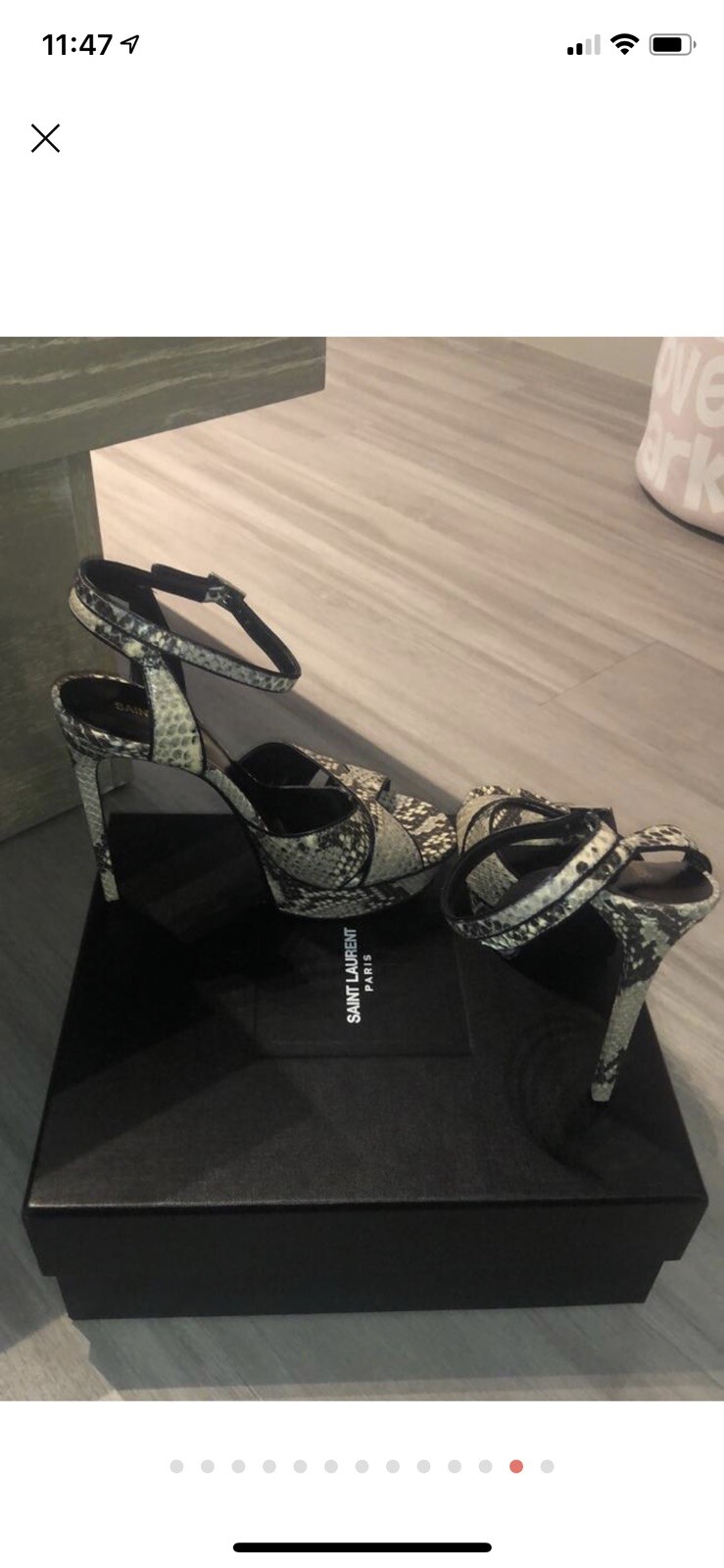 YSL Saint Laurent Python Bianca Platform 7 - image 11