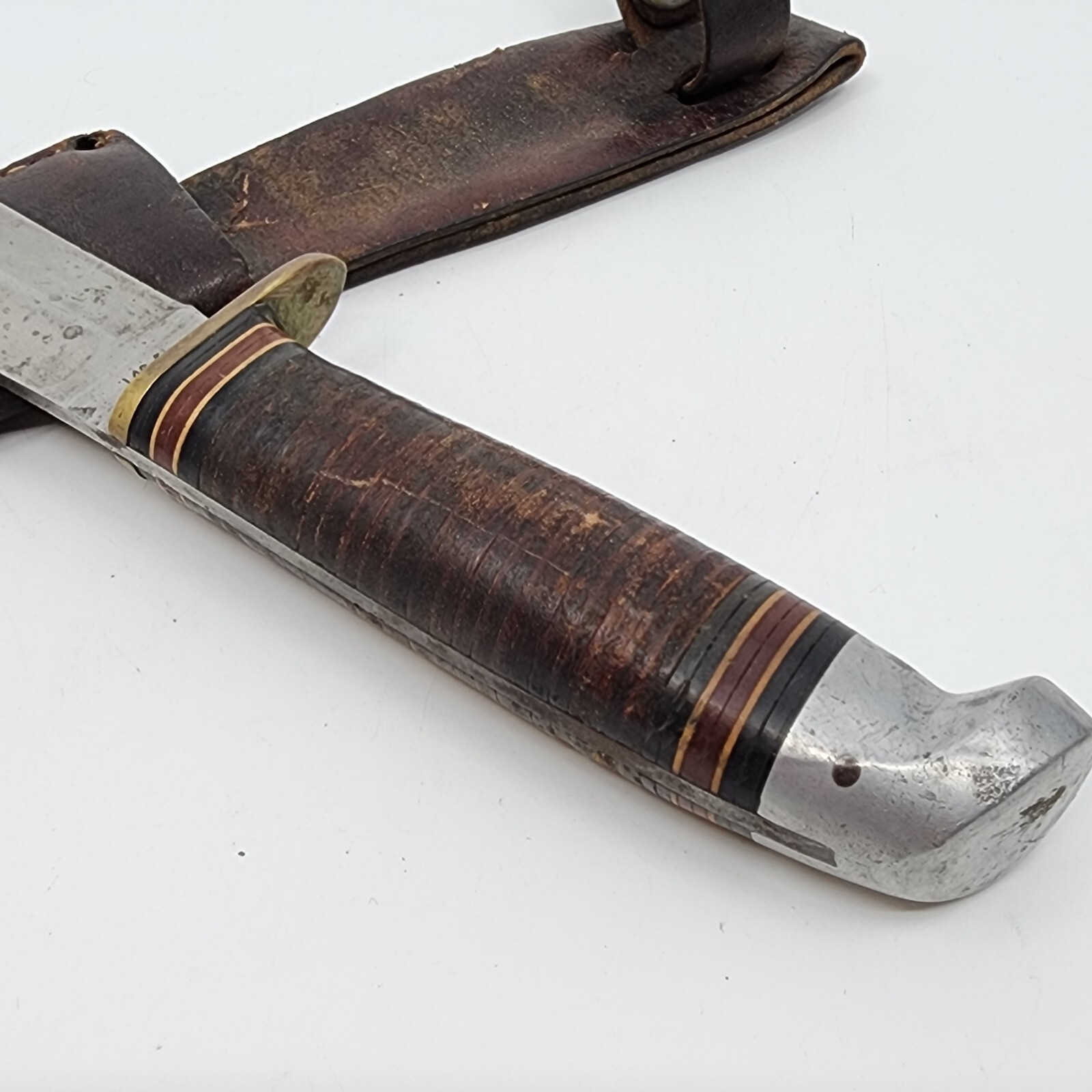 Vintage WESTERN USA L465 hunterskinner knife leather sheath eBay