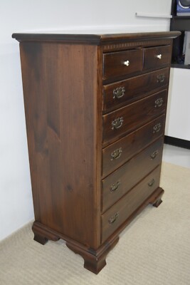 Ethan Allen Antiqued Pine Seven Drawer Chest Dresser Old Tavern