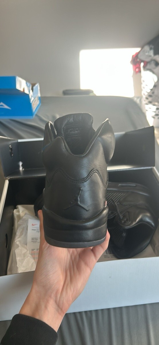 Size 9.5 - Air Jordan 5 Retro Premium Triple Black for sale