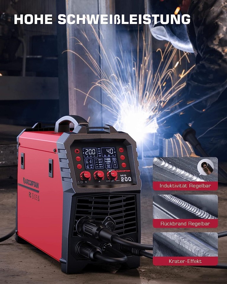 Poste à Souder Multifonction ARCCAPTAIN ITS200 7 En 1 - 230V 200A IGBT - MAG/MIG/MMA/Lift TIG