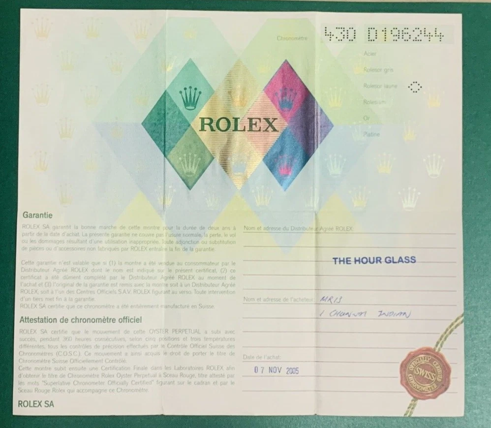 Garanzia rolex shop