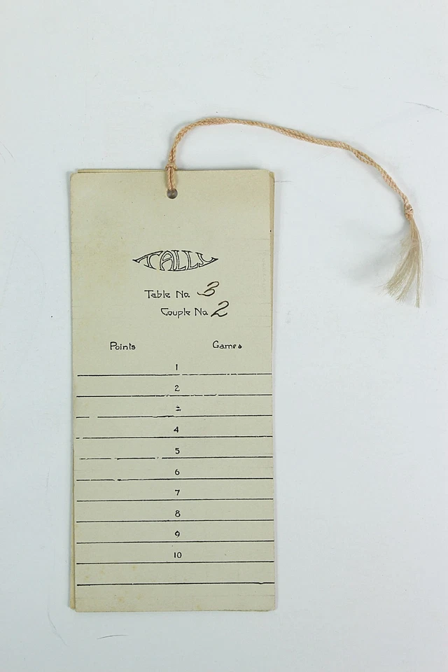 Cartão de contagem de ponte década de 1920 brownie litografia cor 2 peças 5,25 x 2,5 polegadas - Imagem 2 de 4