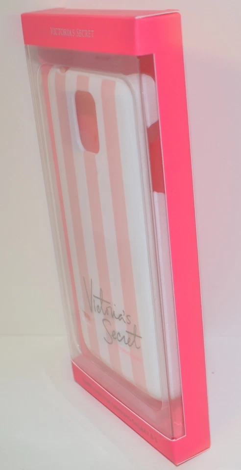 VICTORIAS SECRET CLÁSSICO ROSA LISTRA BRANCA SAMSUNG GALAXY S 5 CAPA DURA FLEXÍVEL - Imagem 2 de 3