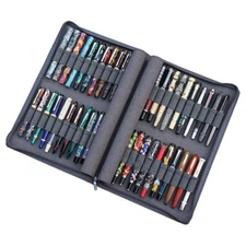 KACO 40 Slots Pen Case for Fountain Pen Gray Pen Bag Business Style Waterproof