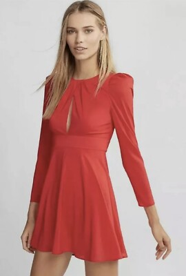 knee length dresses for ladies Ruby Red Wrap Dress - Long Sleeve Midi Dress main image 1