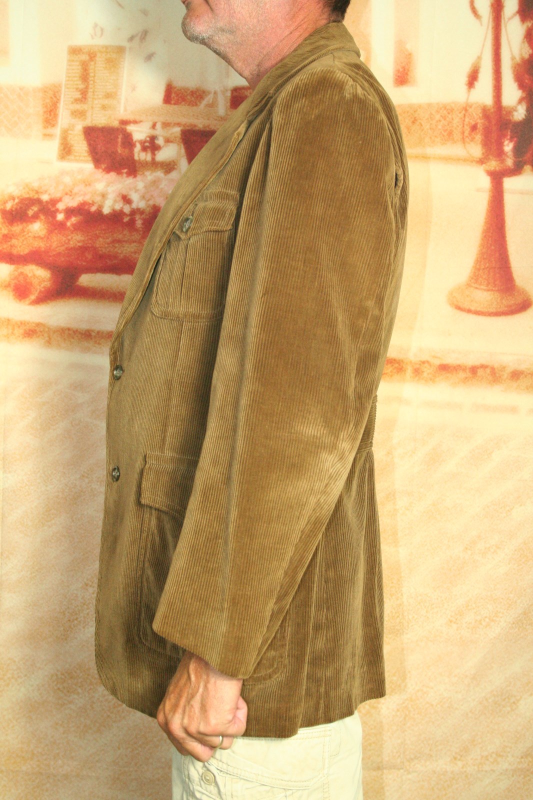 Europe Craft Jacket Vintage Golden Brown Heavy Corduroy Mens Size 40