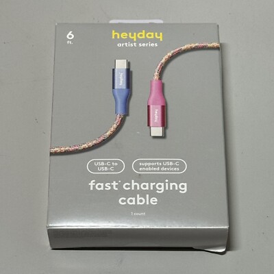 Heyday Artist Series with Sharone Townsend USB-C to USB-C Braided Cable - 6ft