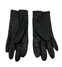 Women  s Black Drving Gloves Large, Lined Faux Leather, Vintage