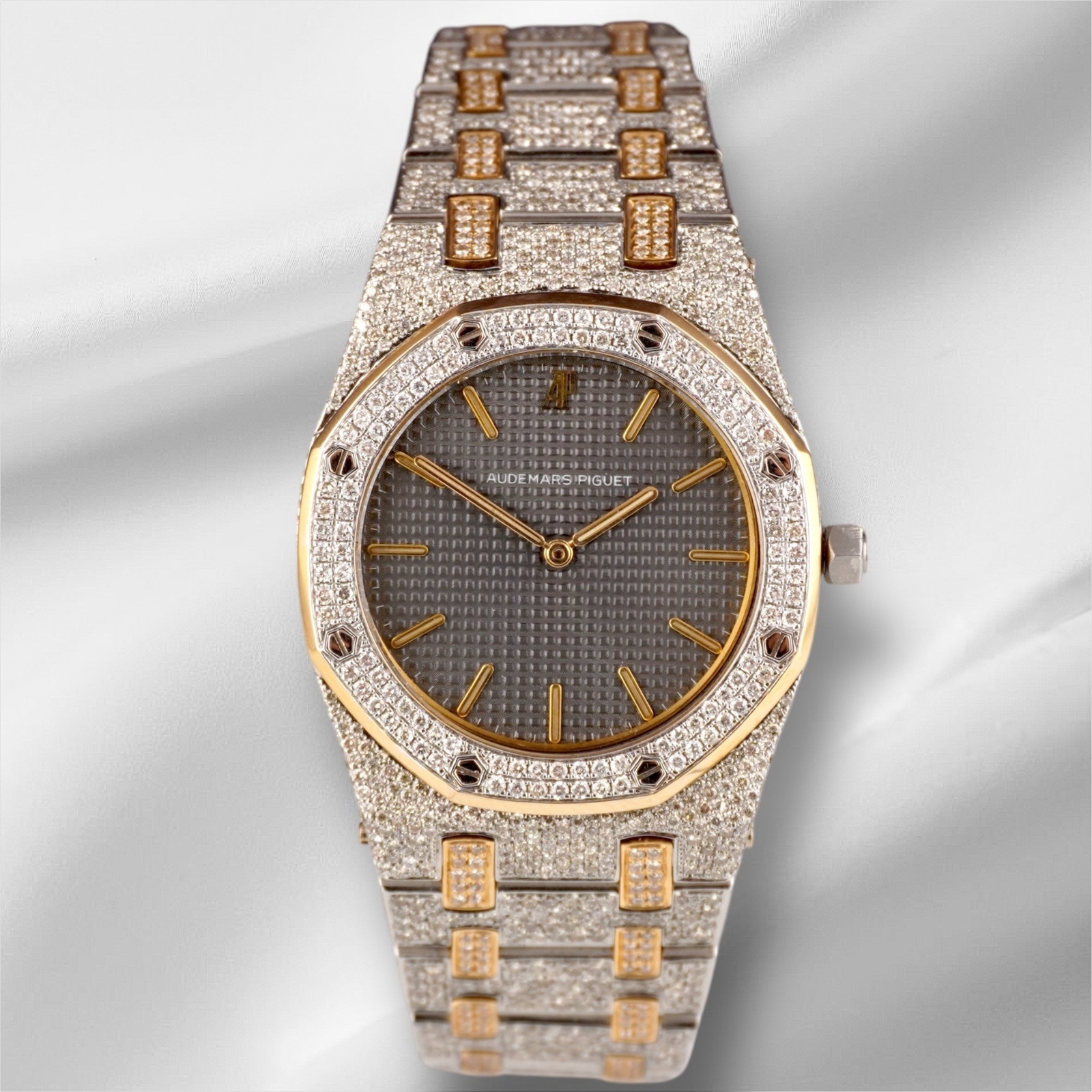 Audemars Piguet Royal Oak 18K YG 10ct Diamonds Steel Watch Ref