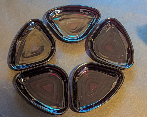 Vintage Anchor Hocking Royal Ruby Red Glass Relish Dishes Set Of 5