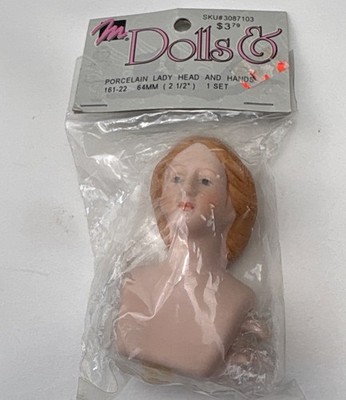 Porcelain Lady Head & Hands Set 1 3/4'' By Mangelsens Craft Supplies Dolls