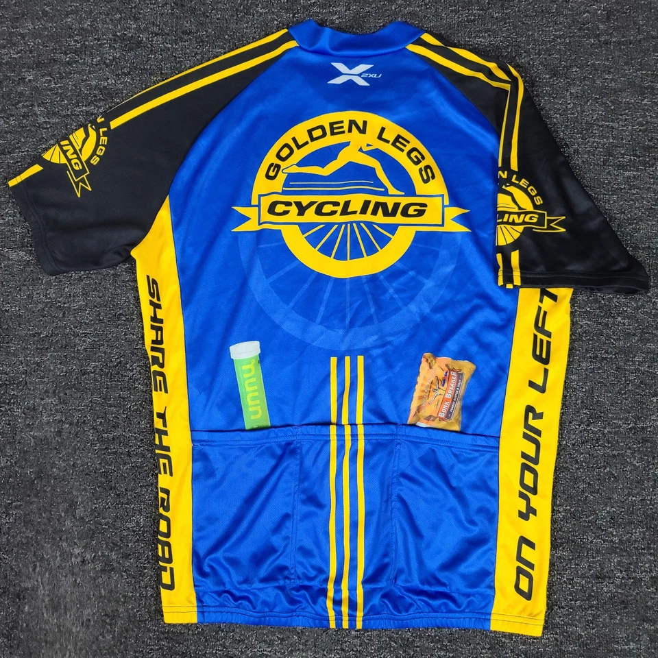 Camiseta deportiva de ciclismo 2XU para hombre 2XL cremallera completa cuello falso piernas doradas desafío ciclismo Foto 3 de 4
