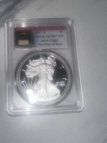 2017S AMERICAN SILVER EAGLE PCGS PR70 DCAM  FIRST DAY OF ISSUE