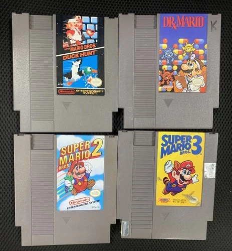 Super Mario Bros 1 2 3 + Dr Mario NES Bundle Authentic Nintendo Lot