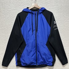 Under Armour Coldgear Storm Performance Athlete Blue/Black Full Zip Jacket Sz M