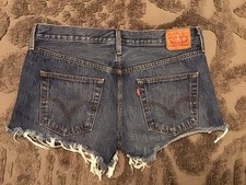 Women s VINTAGE Levi's 501 Original Fit High Rise Cut Off Shorts - Size 34