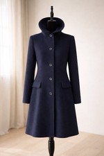 Cachemere coat Made in Italy – navy blue – 100% cashmere – vintage Tg.42/44