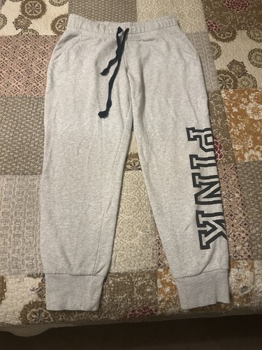 Victoria's Secret PINK lässige graue Jogginghose Skinny Jogginghose Gr. Medium - VSP4-23 **