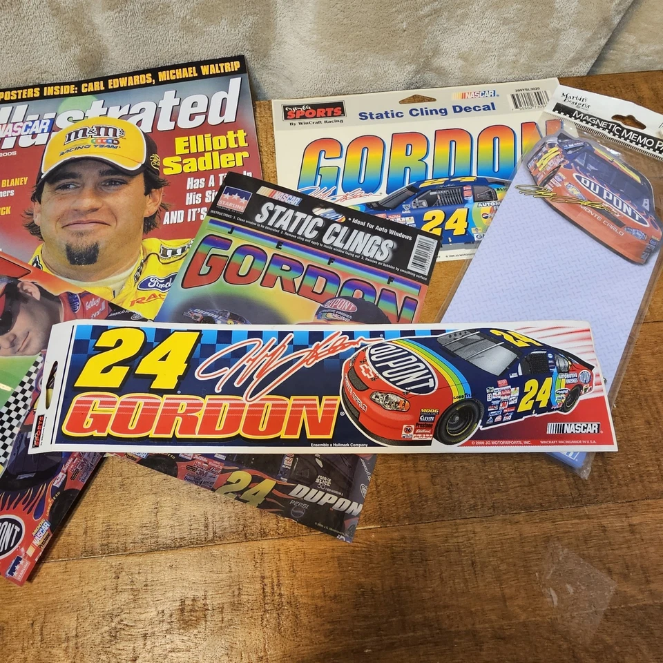 NASCAR LOT JEFF GORDON #24 BUMPER STICKER DECAL, STATIC CLINGS NASCAR ILLUSTRAT - Image 4 of 4
