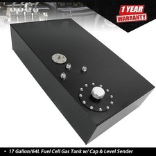Black 17 Gallon64l Fuel Cell Gas Tank W Cap Level Sender Street Rod Aluminum