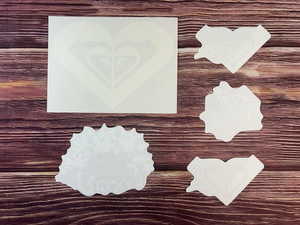 Computer Window Decals Vintage Roxy Sticker Decal Lot 5 Pc Surf Y2K Floral Heart Logo NOS OG ...