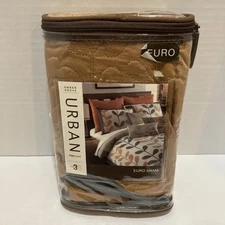 Euro Pillow Sham Cover Case Copper Amber Grove Urban Cotton Leaf NEW 25x25