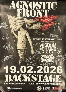 Agnostic Front Echos In Eternity EU Tour Poster 19.02.2026 Signed By Full Roster