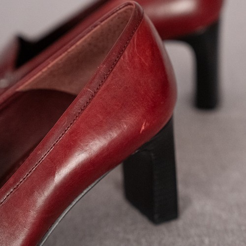 Antonio Melani Women's Leather Heels Pumps Size 9.5M Oxblood Burgundy Stitching - Picture 6 of 11