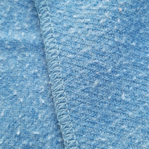 VTG Kenwood Couverture Textile Blue Blanket Wool Blend Made In Canada 82x80 - Picture 3 of 6