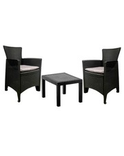 Set Giardino Forest Linea Rattan – 2 Poltrone con Cuscini + Tavolino